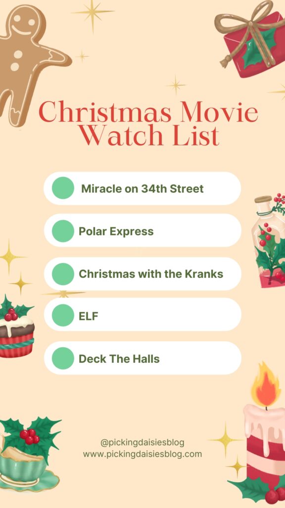 Christmas Movie Watch List